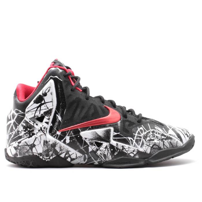 ʥ Nike  Lebron 11 Gs 'Graffitti' Youth White/University Red-Black ...
