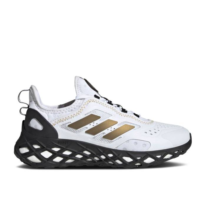 楽天スニケスアディダス Adidas 【 Web Boost J 'White Black Gold' Youth Cloud White/Gold Metallic/Core Black 】 ブースト 黒色 ブラック キッズ ベビー マタニティ キッズファッション 靴 その他 ジュニア キッズ 白色 ホワイ