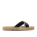 オフホワイト Off-White 【 Wmns Bookish Criss-Cross Espadrille Sliders 'Black White' Wom...