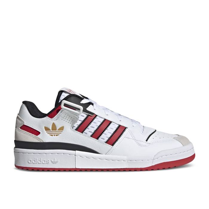 アディダス Adidas 【 Forum Exhibit Low 'White Scarlet' Men Footwear White/Scarlet/Core Black 】 フォーラム 靴 メンズ靴 スニーカー メンズ 白色 ホワイト コア 黒色 ブラック