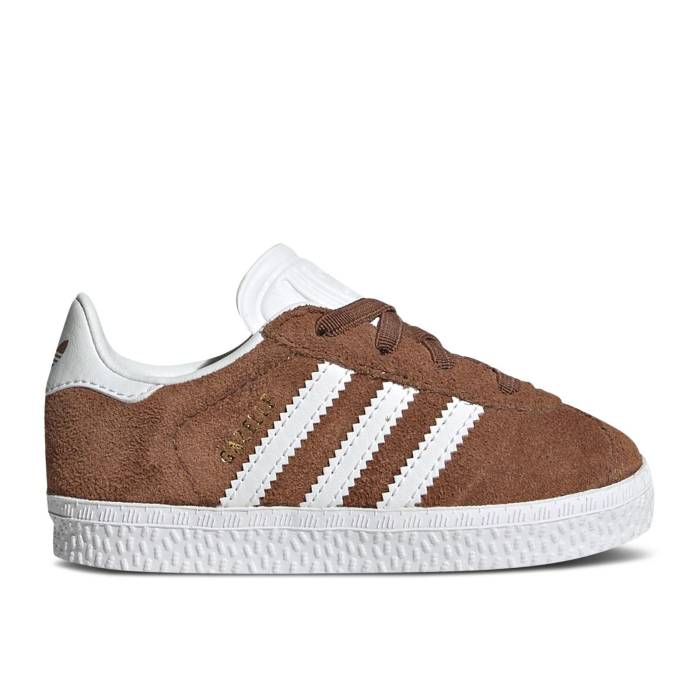 楽天スニケスアディダス Adidas 【 Gazelle Comfort Closure El I 'Preloved Brown' Infant Preloved Brown/Cloud White/Gold Metallic 】 ガゼル キッズ ベビー マタニティ ベビーファッション 靴 スニーカー ベビー 茶色 ブラウン 白色
