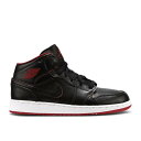 ナイキ エアジョーダン Air Jordan 【 Jordan 1 Retro Mid Gs 'Black Gym Red' Youth Black/Black-White-Gym Red 】 レトロ ミッド キッズ ベビー マタニティ キッズファッション 靴 スニーカー ジュニア キッズ 黒(4)