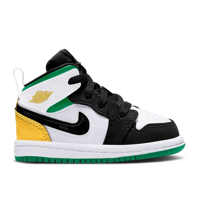 楽天スニケスナイキ　エアジョーダン Air Jordan 【 Jordan 1 Mid Se Td 'Oakland' Infant White/Laser Orange/Black/Lucky Green 】 ミッド キッズ ベビー マタニティ ベビーファッション 靴 スニーカー ベビー 白色 ホワイト Laser