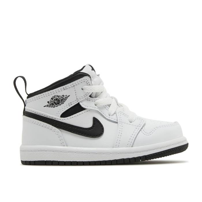楽天スニケスナイキ　エアジョーダン Air Jordan 【 Jordan 1 Mid Td 'White Black' Infant White/Black/White/Black 】 ミッド キッズ ベビー マタニティ ベビーファッション 靴 スニーカー ベビー 白色 ホワイト 黒色 ブラッ