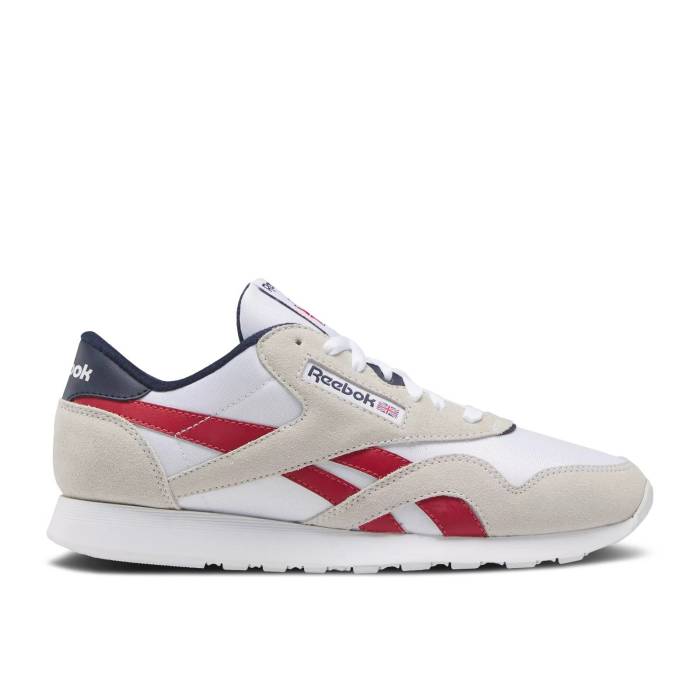 リーボック Reebok 【 Classic Nylon 'Flash Red Vector Navy' Men Footwear White/Flash Red/Vector Navy 】 クラシック ナイロン Red 赤・レッド 靴 メンズ靴 スニーカー メンズ 白色 ホワイト Red 赤・レッド 紺色 ネイ