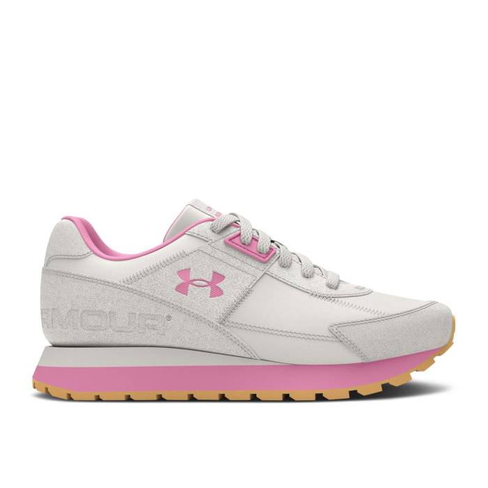 楽天スニケスアンダーアーマー Under Armour 【 Essential Runner Gs 'White Clay Meta Pink' Youth White Clay/Meta Pink/Metallic Lime Luster 】 キッズ ベビー マタニティ キッズファッション 靴 スニーカー ジュニア キッズ 白色 ホ