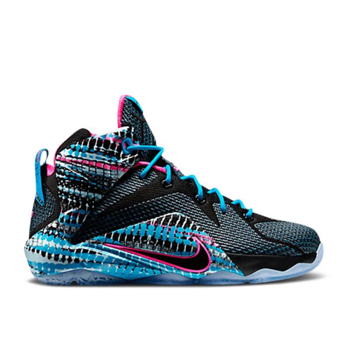 ʥ Nike  Lebron 12 Gs '23 Chromosomes' Youth Black/Pink Pow/Blue Lag...