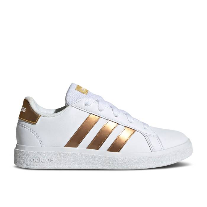 ǥ Adidas  Grand Court J 'White Matte Gold' Youth Cloud White/Clou...
