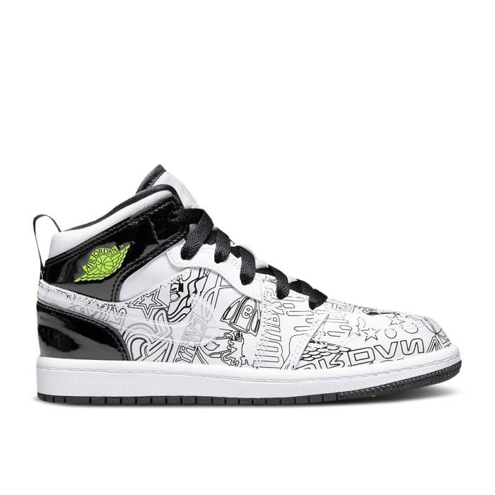 ʥ硼 Air Jordan  Jordan 1 Mid Se Ps 'Diy' Youth White/Black/Vo...