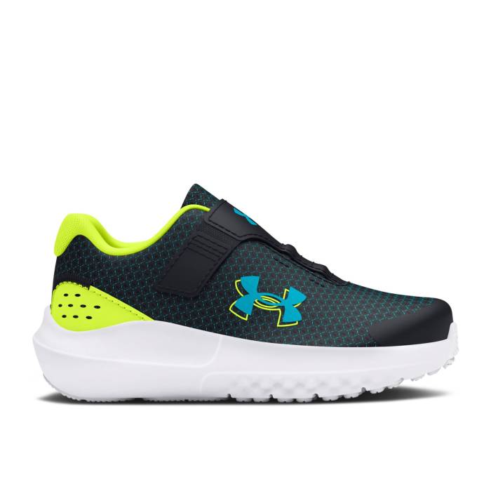 楽天スニケスアンダーアーマー Under Armour 【 Surge 4 Ac Td 'Black High Vis Yellow' Infant Black/High Vis Yellow/Circuit Teal 】 ハイ キッズ ベビー マタニティ ベビーファッション 靴 スニーカー ベビー 黒色 ブラック ハイ y