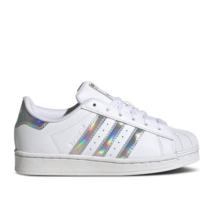 アディダス Adidas 【 Superstar Little Kid 'White Iridescent' Youth Cloud White/Supplier Colour/Silver Dawn 】 Superstar スーパースター キッズ ベビー マタニティ キッズファッション 靴 その他 ジュニア キッズ 白
