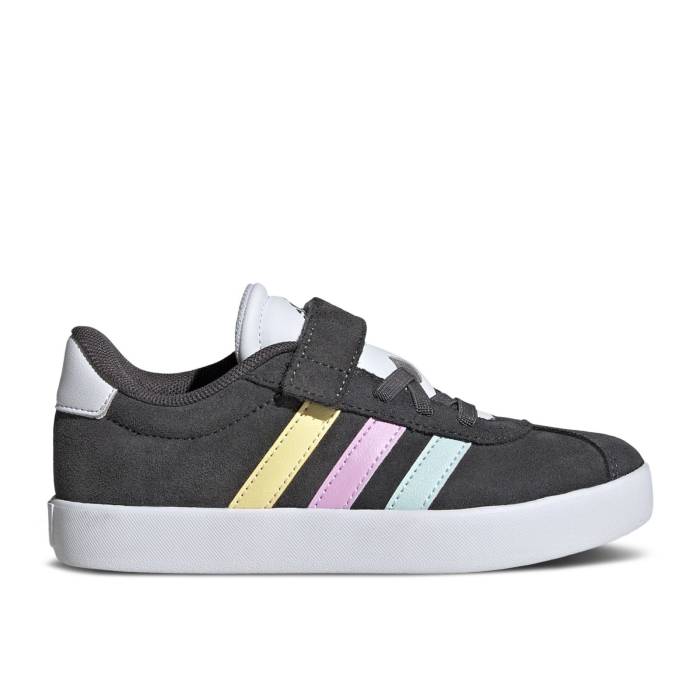 ǥ Adidas  Vl Court 3.0 El C 'Grey Halo Mint Bliss Lilac' Youth Gr...