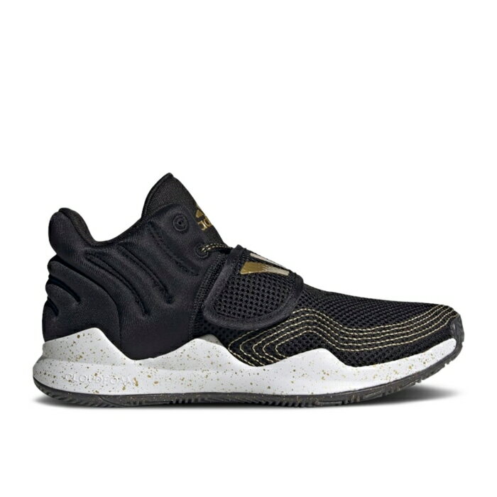 アディダス Adidas 【 Deep Threat Primeblue J 'Black Gold Metallic Splatter' Youth Core Black/Gold Metallic/Cloud White 】 ディープ ゴールド キッズ ベビー マタニティ キッズファッション 靴 スニーカー ジュニア キ(4)