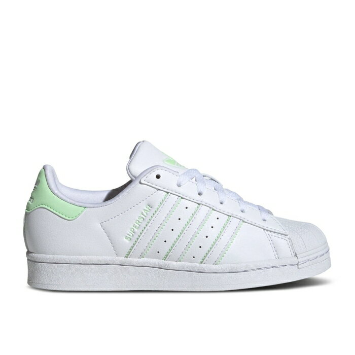 ǥ Adidas  Superstar K 'White Semi Green Spark' Youth Cloud White/...
