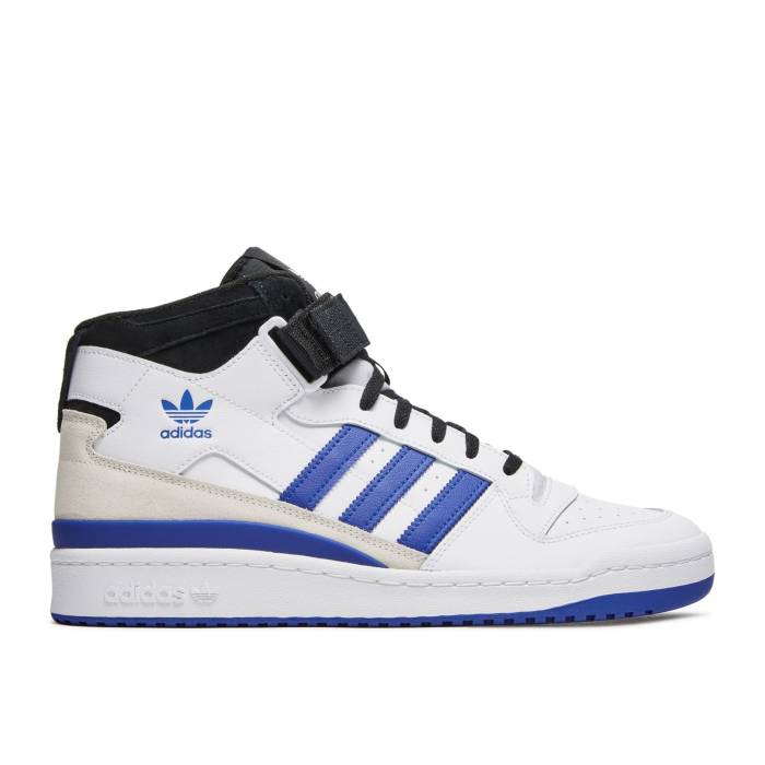 アディダス Adidas 【 Forum Mid 'White Royal Blue' Men White/Black/Royal Blue 】 フォーラム ミッド 靴 メンズ靴 スニーカー メンズ 白色 ホワイト 黒色 ブラック 青色 ブルー