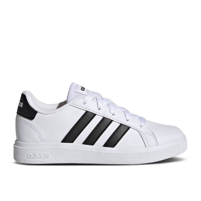 ǥ Adidas  Grand Court 2.0 Big Kid 'White Black' Youth Cloud White/Core Blac...