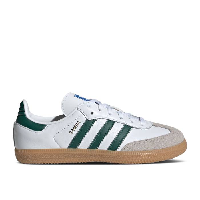 ǥ Adidas  Samba Og J 'White Collegiate Green Gum' Youth Cloud Whi...