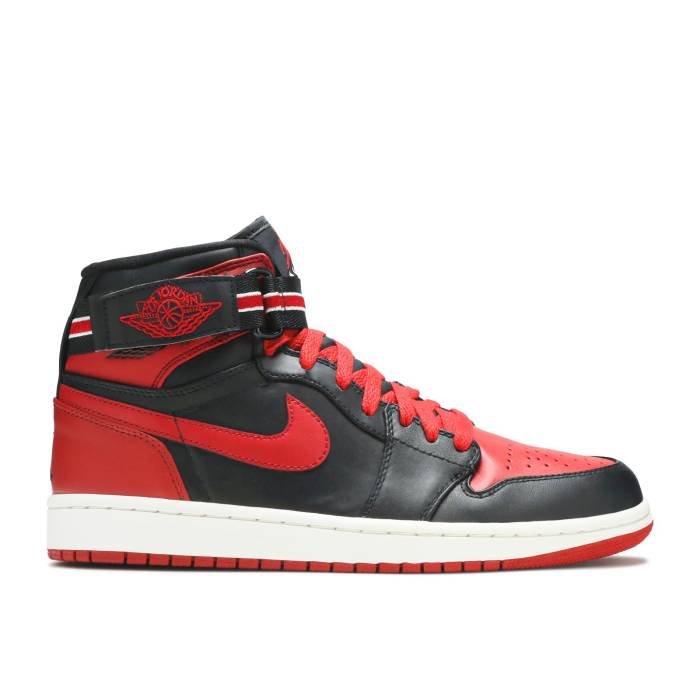 ナイキ エアジョーダン Air Jordan 【 Jordan 1 High Strap 'Bred' Men Black/Varsity Red-White 】 ハイ ストラップ 靴 メンズ靴 スニーカー メンズ 黒色 ブラック