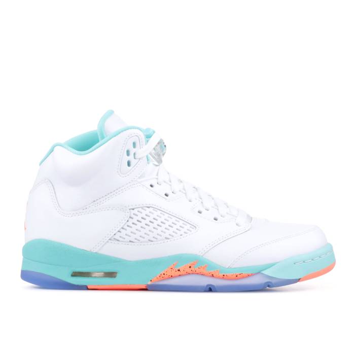 楽天スニケスナイキ　エアジョーダン Air Jordan 【 Jordan 5 Retro Gs 'Light Aqua' Youth Crimson Pulse/Light Aqua-White 】 レトロ キッズ ベビー マタニティ キッズファッション 靴 スニーカー ジュニア キッズ クリムゾン