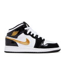 エアジョーダン Air Jordan 【 Jordan 1 Mid Patent Se Gs 'Black Gold' Youth 】 ミッド パテント キッズ ベビー マタニティ キッズファッション 靴 スニーカー ジュニア キッズ(4)