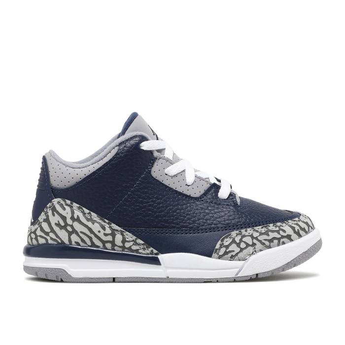 楽天スニケスナイキ　エアジョーダン Air Jordan 【 Jordan 3 Retro Td 'Georgetown' Infant Midnight Navy/Cement Grey/White 】 レトロ キッズ ベビー マタニティ ベビーファッション 靴 スニーカー ベビー 紺色 ネイビー 灰色