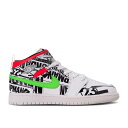 ナイキ エアジョーダン Air Jordan 【 Jordan 1 Mid Ps 'All Over Logos' Youth White/Racer Blue...