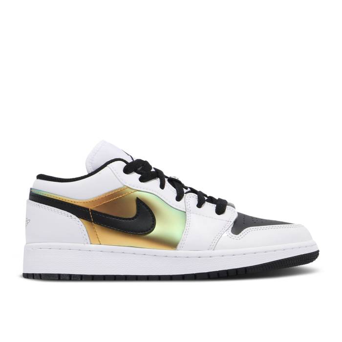 楽天スニケスナイキ　エアジョーダン Air Jordan 【 Jordan 1 Low Se Gs 'Color-Shifting' Youth White/Black/Metallic Gold 】 キッズ ベビー マタニティ キッズファッション 靴 スニーカー ジュニア キッズ 白色 ホワイト 黒色