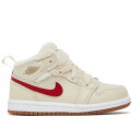 ナイキ エアジョーダン Air Jordan 【 Jordan 1 Mid Utility Td 'Fleece' Infant Pearl White/Dark Driftwood/Pink Salt/Racer Blue 】 ミッド キッズ ベビー マタニティ ベビーファッション 靴 スニーカー ベビー パール