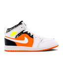 ナイキ エアジョーダン Air Jordan 【 Jordan 1 Mid Ps 'Notebook' Youth Hyper Crimson/Volt/White/Black 】 ミッド キッズ ベビー マタニティ キッズファッション 靴 スニーカー ジュニア キッズ クリムゾン 白(4)