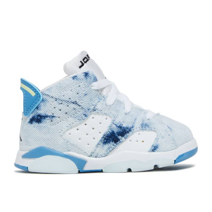 ナイキ　エアジョーダン Air Jordan 【 Jordan 6 Retro Td 'Washed Denim 2022' Infant White/Dutch Blue/Citron/Black 】 レトロ デニム キッズ ベビー マタニティ ベビーファッション 靴 スニーカー ベビー 白色 ホワ