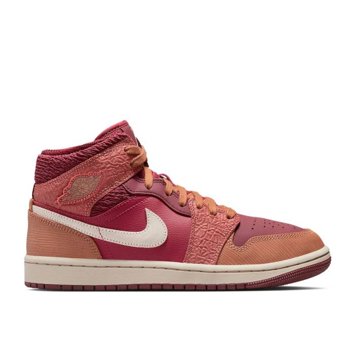 楽天スニケスナイキ　エアジョーダン Air Jordan 【 Wmns Jordan 1 Mid 'Africa' Women Rush Maroon/Sanddrift/Mineral Clay 】 ミッド 靴 レディース靴 スニーカー レディース rush ラッシュ マルーン
