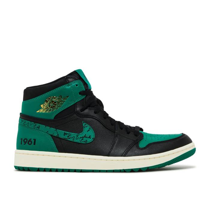 楽天スニケスナイキ　エアジョーダン Air Jordan 【 Eastside Golf X Jordan 1 High Golf '1961' Men Black/Malachite/Metallic Gold/White 】 golf ゴルフ ハイ 靴 メンズ靴 スニーカー メンズ 黒色 ブラック ゴールド 白色 ホワイト