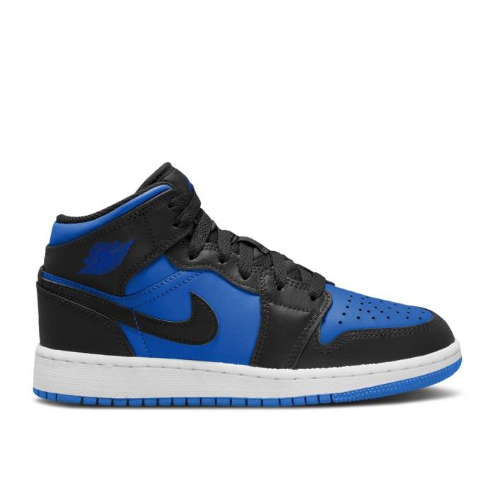 ʥ硼 Air Jordan  Jordan 1 Mid Gs 'Black Royal Blue' Youth Blac...