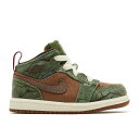 ナイキ エアジョーダン Air Jordan 【 Jordan 1 Mid Td 'Treeline' Infant Archaeo Brown/Treeline/Coconut Milk/Light Olive 】 ミッド キッズ ベビー マタニティ ベビーファッション 靴 スニーカー ベビー 茶色 ブラウ