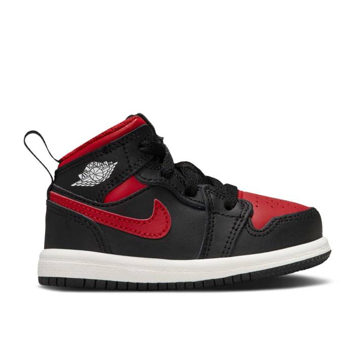 楽天スニケスナイキ　エアジョーダン Air Jordan 【 Jordan 1 Mid Td 'Black Fire Red' Infant Black/Summit White/Varsity Red 】 ミッド ファイア キッズ ベビー マタニティ ベビーファッション 靴 スニーカー ベビー 黒色 ブラ