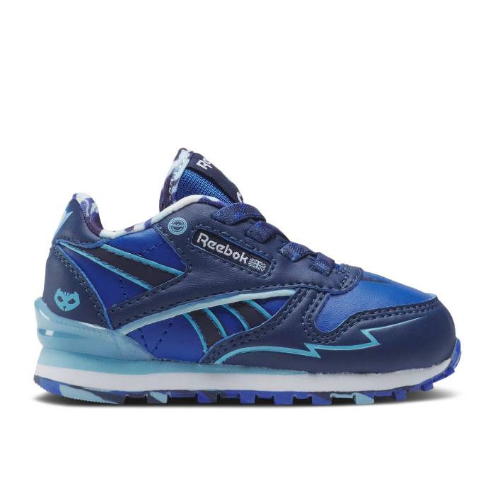 リーボック Reebok 【 Pj Masks X Classic Leather Step 'N' Flash Toddler 'Catboy' Infant Blue Blast/Denim Glow/White 】 クラシック レザー ベビー 赤ちゃん用 キッズ ベビー マタニティ ベビーファッション 靴 スニー