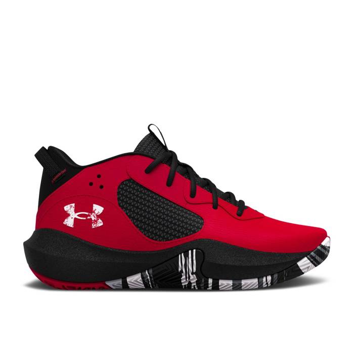 楽天スニケスアンダーアーマー Under Armour 【 Lockdown 6 Ps 'Red Black' Youth Red/Black 】 キッズ ベビー マタニティ キッズファッション 靴 スニーカー ジュニア キッズ Red 赤・レッド 黒色 ブラック