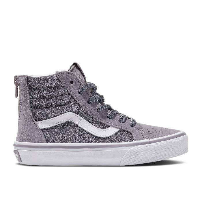  Vans  Sk8-Hi Zip Kids 'Glitter - Gunmetal Grey' Youth Gunmetal G...