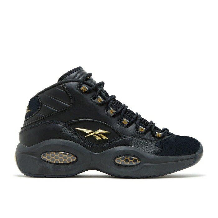 リーボック Reebok 【 Question Mid 'Lux' Men Core Black/Core Black/Gold Metallic 】 Question クエスチョン ミッド 靴 メンズ靴 スニーカー メンズ コア 黒色 ブラック ゴールド