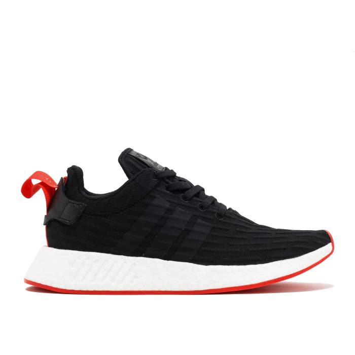 アディダス Adidas 【 Nmd_R2 Primeknit 'Core Black' Men Core Black/Core Black/Red 】 靴 メンズ靴 スニーカー メンズ コア 黒色 ブラック Red 赤・レッド