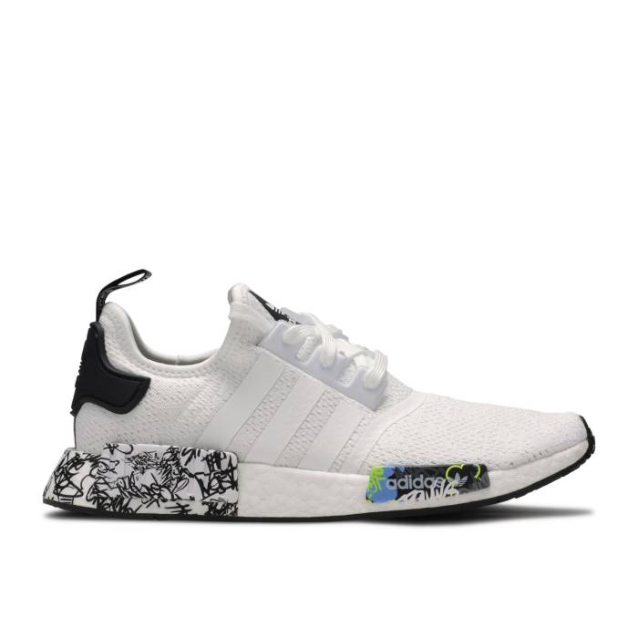 アディダス Adidas 【 Nmd_R1 'Graffiti Plugs' Men Cloud White/Core Black/Cloud White 】 ...