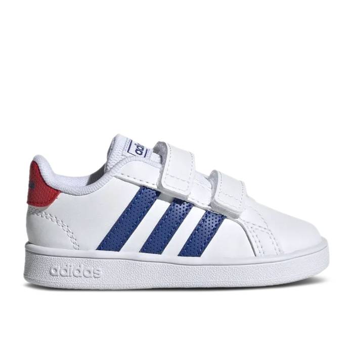 楽天スニケスアディダス Adidas 【 Grand Court I 'White Royal Blue' Infant Cloud White/Royal Blue/Vivid Red 】 グランド コート キッズ ベビー マタニティ ベビーファッション 靴 スニーカー ベビー 白色 ホワイト 青色 ブル