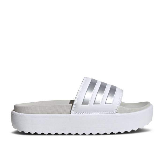 ǥ Adidas  Wmns Adilette Platform Slide 'White Zero Metallic' Wome...