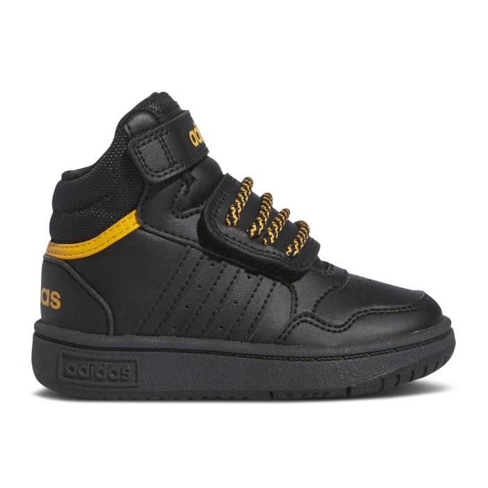 ǥ Adidas  Hoops 3.0 Mid I 'Black Preloved Yellow' Infant Core Bla...