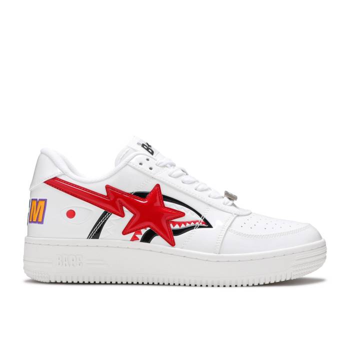 ٥ Bape  Sta Low 'White Shark Face' Men White/Red/Black  㡼  󥺷 ˡ ...