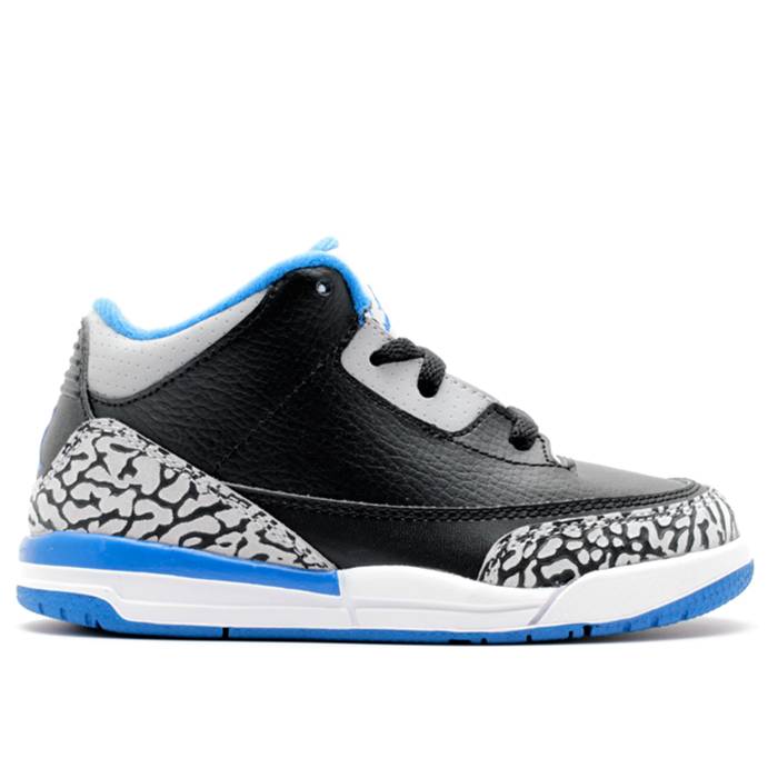 ʥ硼 Air Jordan  Jordan 3 Retro Bt Youth Black/Sport Blue-Wolf...