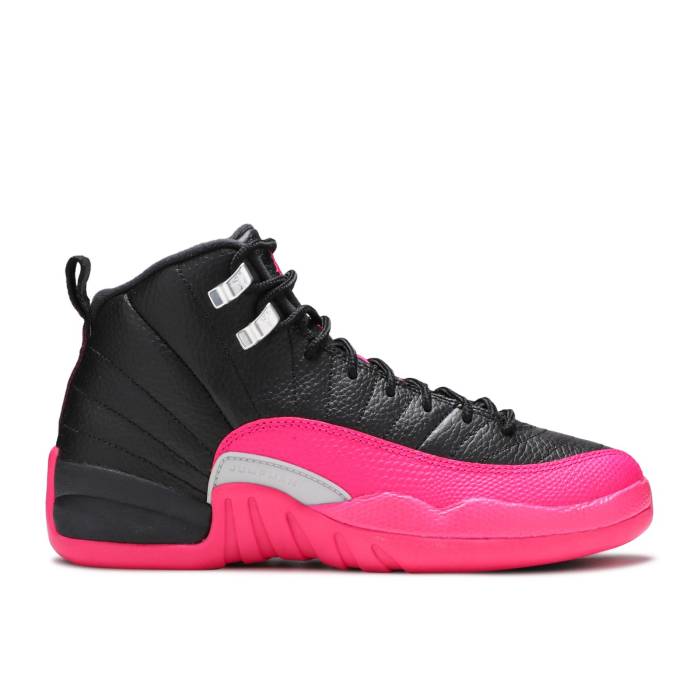 楽天スニケスナイキ　エアジョーダン Air Jordan 【 Jordan 12 Retro Gs 'Deadly Pink' Youth Black/Deadly Pink-Metallic Silver 】 レトロ キッズ ベビー マタニティ キッズファッション 靴 スニーカー ジュニア キッズ 黒色 ブ