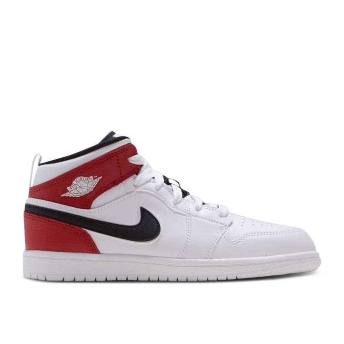 楽天スニケスナイキ　エアジョーダン Air Jordan 【 Jordan 1 Mid Ps 'Chicago' Youth White/Black/Gym Red 】 ミッド キッズ ベビー マタニティ キッズファッション 靴 スニーカー ジュニア キッズ 白色 ホワイト 黒色 ブラ
