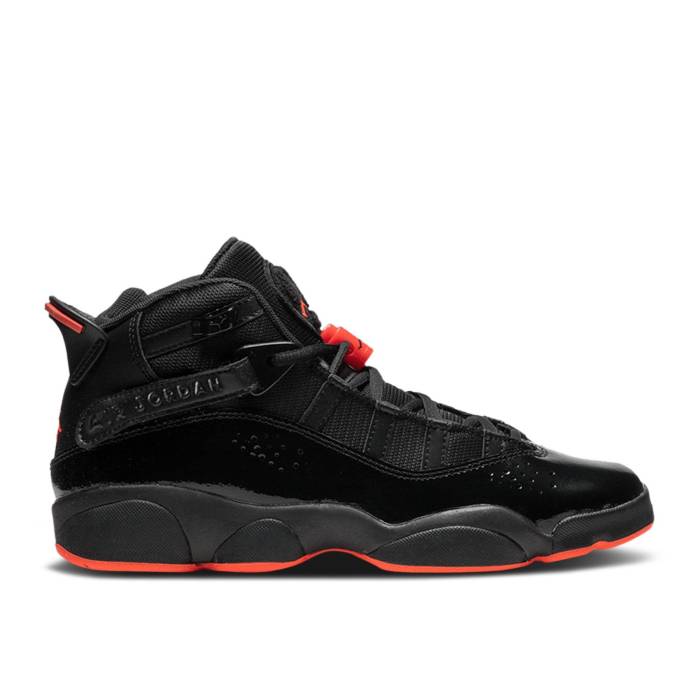 楽天スニケスナイキ　エアジョーダン Air Jordan 【 Jordan 6 Rings Gs 'Black Infrared' Youth Black/Black/Infrared 23 】 リング キッズ ベビー マタニティ キッズファッション 靴 スニーカー ジュニア キッズ 黒色 ブラック