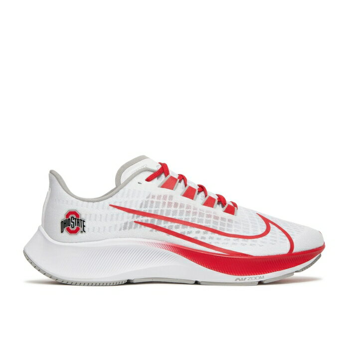 ʥ Nike  Air Zoom Pegasus 37 'Ohio State' Men White/Pure Platinum/Pe...